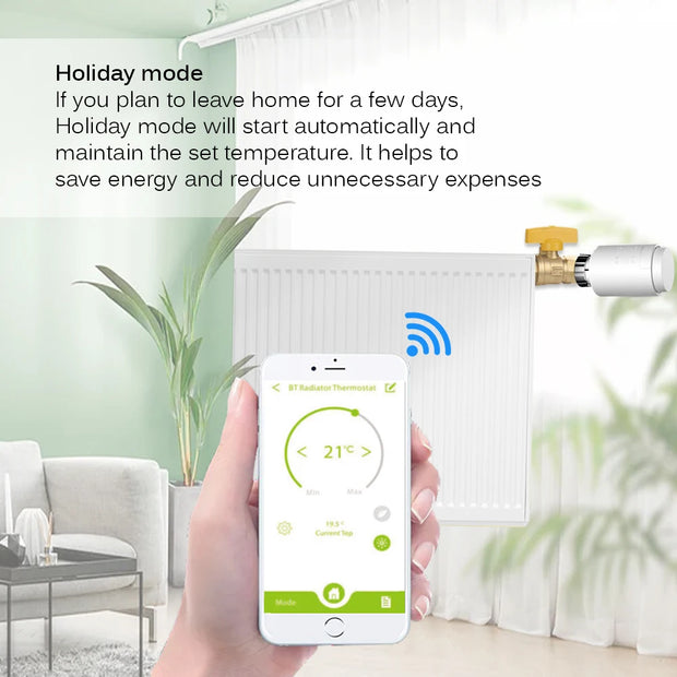 Tuya WiFi Smart Radiator Actuator TRV Programmable Thermostatic Radiator Valve App Remote Temperature Controller Support Alexa