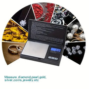 Jewelry Scales for Gold Sterling Silver Digital Scale Gram Electronic Scales 100g/200g/300g/500g x 0.01g/0.1g Mini Pocket