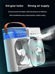 Portable Humidifier Fan Air Conditioners -  USB Electric Fan LED Night Light Water Mist Fun 3 In 1 Air Cooler Humidifie For Home