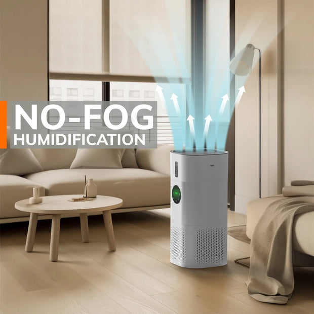 2-in-1 Air Purifier with Humidifier Combo for Home Allergies and Pets Hair, Smokers in Bedroom, H13 True HEPA Filter