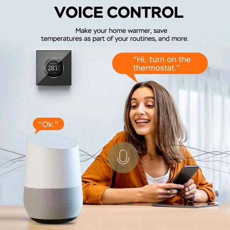 Smart Knob Thermostat Accurate 1.32in Screen 95~240VAC Intuitive Water Heating Digital Thermostat Temp Controller for Home