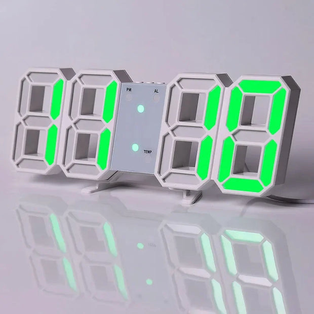 3D LED Digital Alarm Clock - Wall Clock Time/date/temperature For Home/kitchen/office Clocks Decor Garden