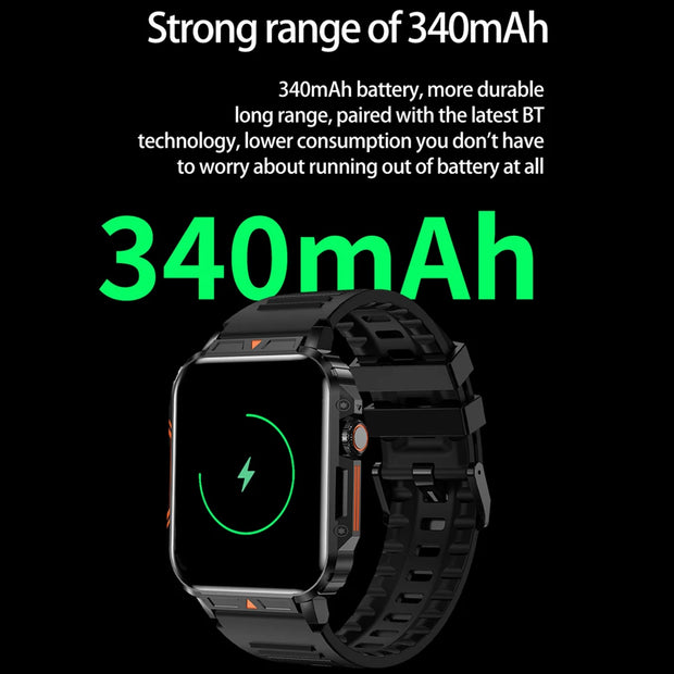 Military Outdoor GPS Sports Smart Watch Men 1.95 inch Heart Rate Blood Oxygen Bluetooth Call SmartWatches Men's For Android IOS