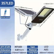 Powerful Solar Light Outdoor Solar Street Light 350/120LED 6500K IP65 Waterproof Street Light For Garage Garden Terrace