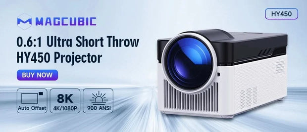 جهاز عرض Magcubic 580ANSI يعمل بنظام Android 11 بدقة 4K و1080P وواي فاي 6 وتحكم صوتي Allwinner H713 وElectronic Focus وBT5.0 وHome Cinema HY350 Pro