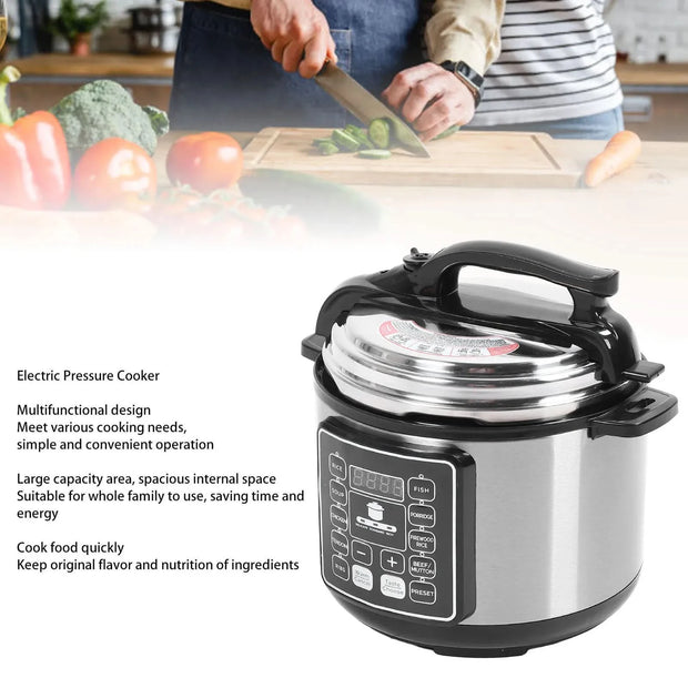 Electric Pressure Cooker 5L Large Capacity Smart Instant Multi Cooker for Rice Soup Porridge Smart Electric Pressure Cooker