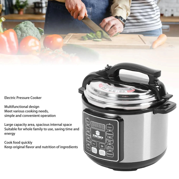 Electric Pressure Cooker 5L Large Capacity Smart Instant Multi Cooker for Rice Soup Porridge Smart Electric Pressure Cooker