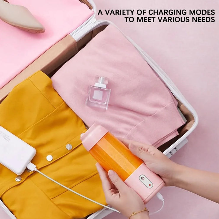 300ML Portable Blender USB Rechargeable,Personal Size Juicer with 2 Blades,Travel Blender Bottle Juicer Cup for Shakes Smoothies