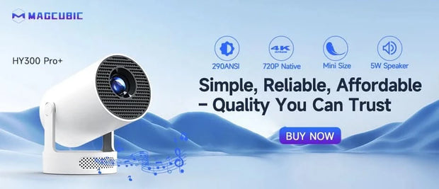 جهاز عرض Magcubic 580ANSI يعمل بنظام Android 11 بدقة 4K و1080P وواي فاي 6 وتحكم صوتي Allwinner H713 وElectronic Focus وBT5.0 وHome Cinema HY350 Pro