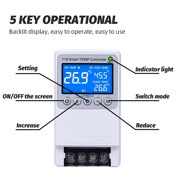 Temperature Smart WIFI  Controller Constant Thermostat Control Timing Control Switch Cycle Control Multiple Sensor Head Option