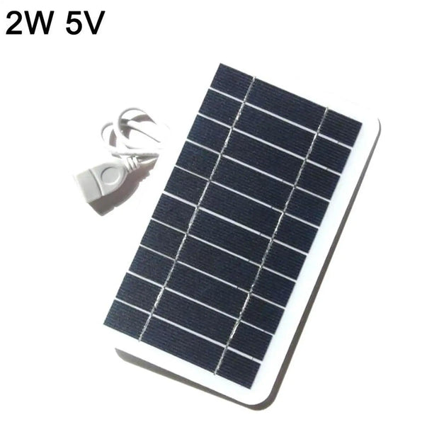 Portable Solar Panel 5V 2W Solar Plate with USB Safe Charge Stabilize Battery Charger for Power Bank Phone Outdoor Camping Home