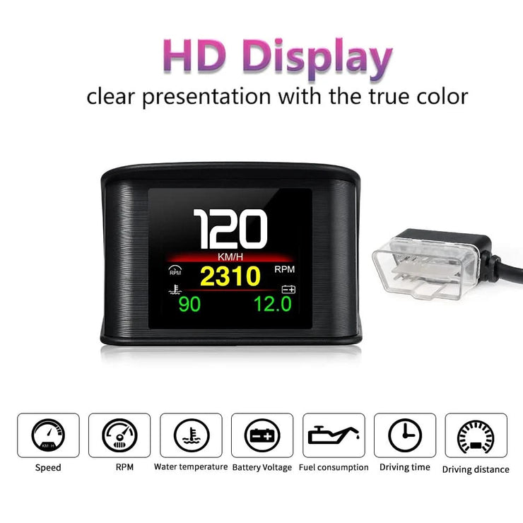 P10 Pro for HUD OBD2 Head Up Display HUD On Board Computer Digital Speedometer With Russia Language Auto Electronic Accessories