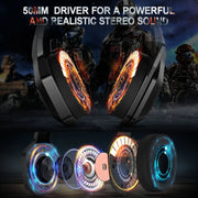 ONIKUMA K10 Gaming Headset,Stereo Bass Surround RGB Noise Cancelling Over Ear bluetooth Headphones with Mic