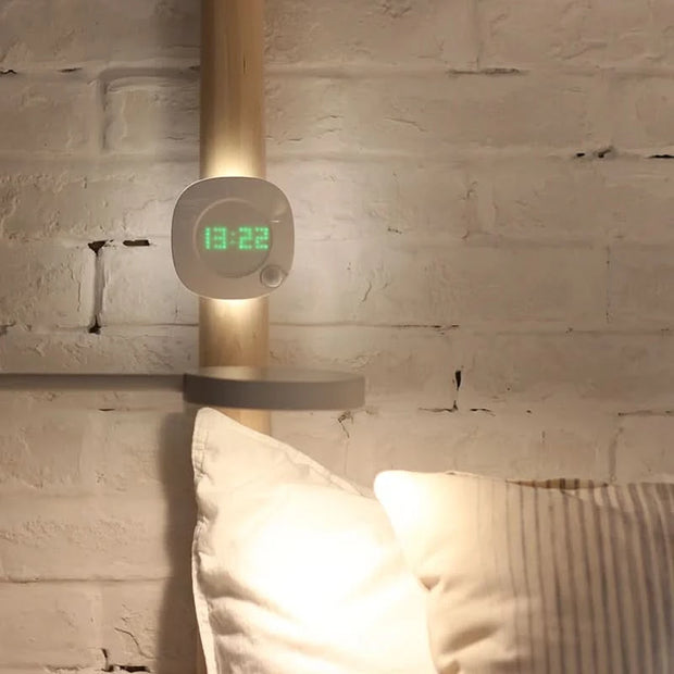 Motion Sensor Night Lights LED USB Rechargeable Lamp with Digital Clock for Bedroom Kitchen Stair Hallway Wardrobe