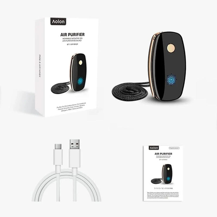 New Necklace Type Air Purifier Mini Portable Air Cleaner Eliminate Smog Formaldehyde USB Rechargeable Negative Lon Generator
