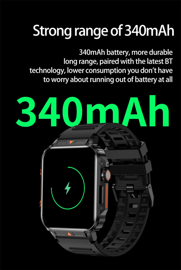 Military Outdoor GPS Sports Smart Watch Men 1.95 inch Heart Rate Blood Oxygen Bluetooth Call SmartWatches Men's For Android IOS