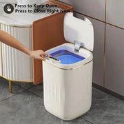 Smart Bathroom Trash Can Automatic Bagging Electronic Trash Can White Touchless Narrow Smart Sensor Garbage Bin Smart Home 15L