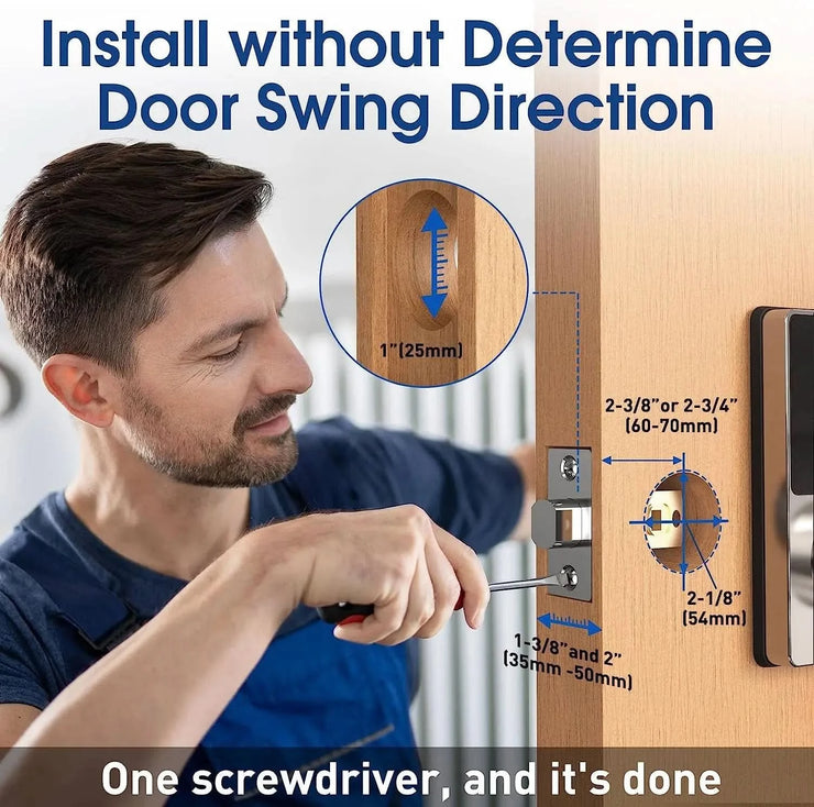 Smart Lock with password, Keyless Entry Door Lock with Touchscreen Keypads, Easy to Install, App Unlock, 50 User Codes