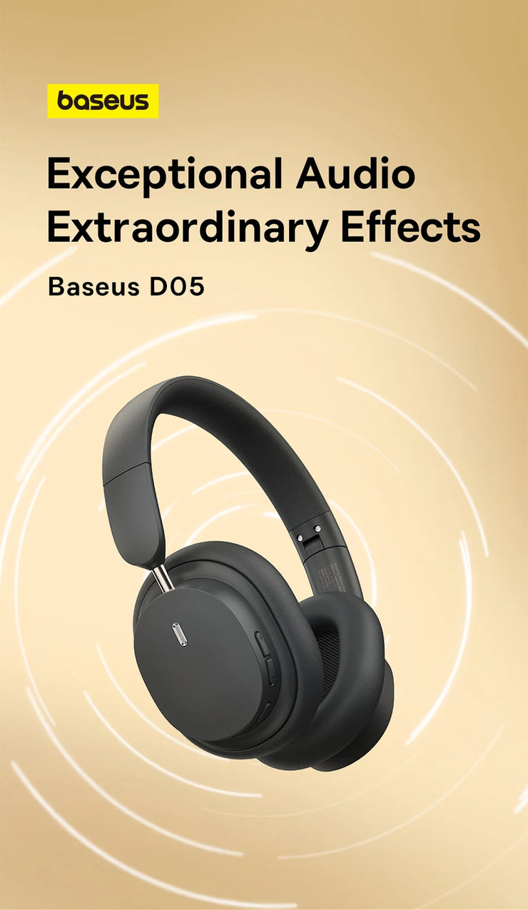 Baseus Bowie D05 Wireless Headphone 3D Spatial Audio Earphone Bluetooth 5.3 Headset 40mm Driver Foldable Over Ear Headphone 70H