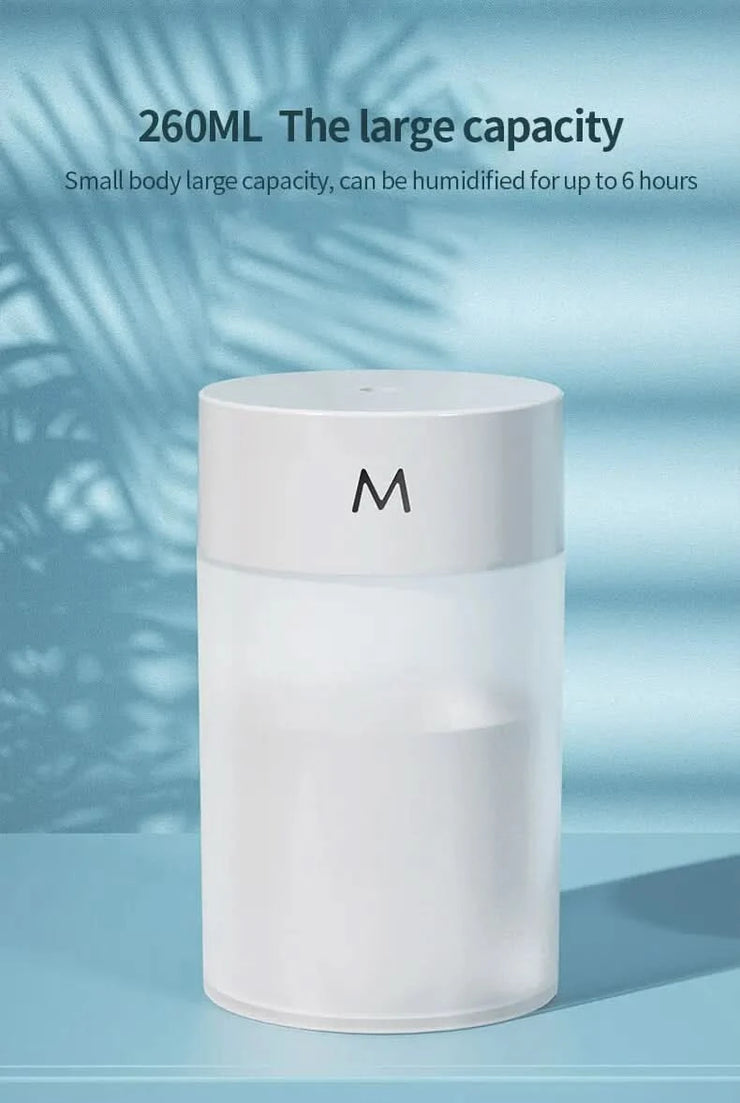 Air Humidifier Ultrasonic Mini Aromatherapy Diffuser Portable Sprayer USB Essential Oil Atomizer LED Lamp for Home Car