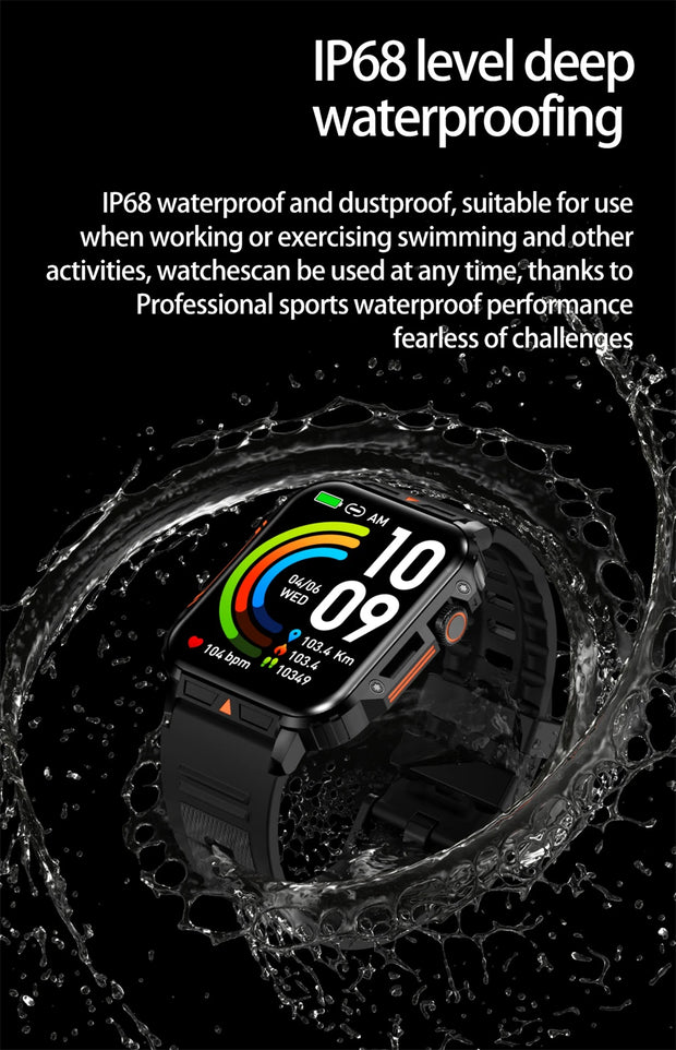 Military Outdoor GPS Sports Smart Watch Men 1.95 inch Heart Rate Blood Oxygen Bluetooth Call SmartWatches Men's For Android IOS