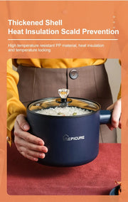 1-2 People Electric Cooker Household Cooking Pots Electric Multi Rice Cooker Kitchen Pots Offers Mini Ramen Hotpot Stew Pot