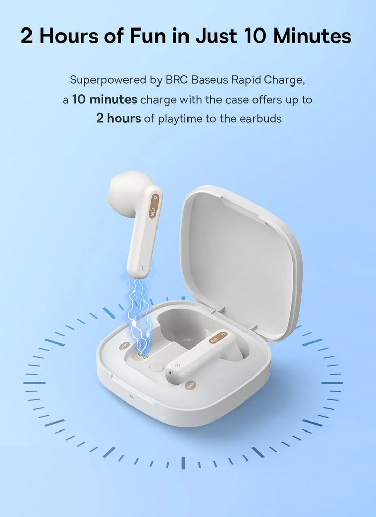 Baseus Bowie E16 Wireless Earphone Bluetooth 5.3 Earphones 30H Long Battery Life IPX4 Waterproof True Wireless Headphone Earbuds