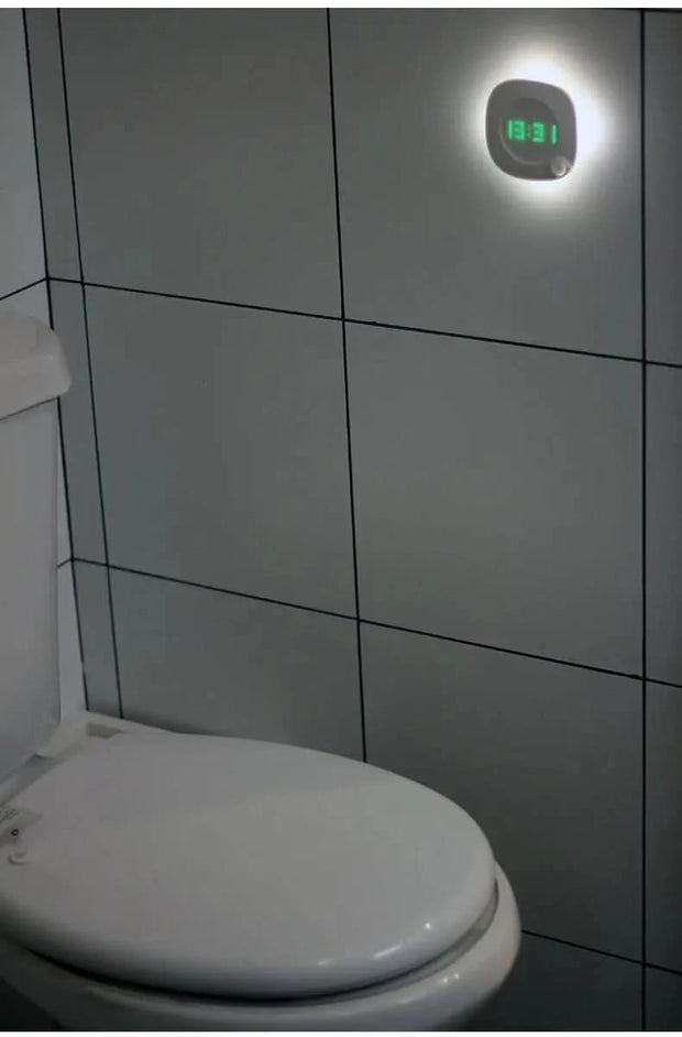 Motion Sensor Night Lights LED USB Rechargeable Lamp with Digital Clock for Bedroom Kitchen Stair Hallway Wardrobe