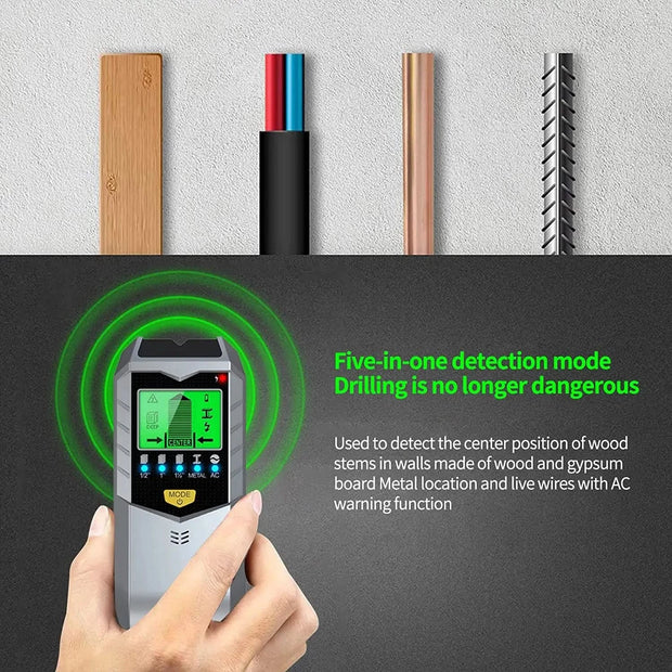 5 In 1 Electronic Wall Detector Finders Multifunctional Handheld Metal Detector Stud Wood Finder Electronic Measuring Instrument