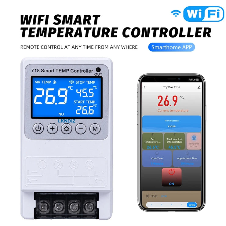 Temperature Smart WIFI  Controller Constant Thermostat Control Timing Control Switch Cycle Control Multiple Sensor Head Option