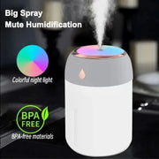Clearance_Mini USB Portable Air Humidifier, Aroma Diffuser, LED Cool Light, Mist for Room, Home, Car, Plant Purifier, 330ml ﻿_Co