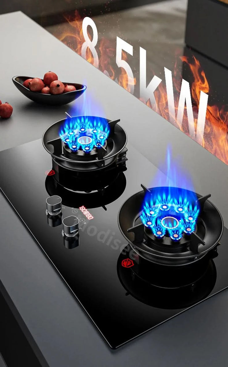 Cooktop Gas Stove 2 Burners Dual Stove 4.8KW Household Embedded LNG/LPG Stove Desktop Dual-Use Hob Gas Panel Gas Kitchen Cooker
