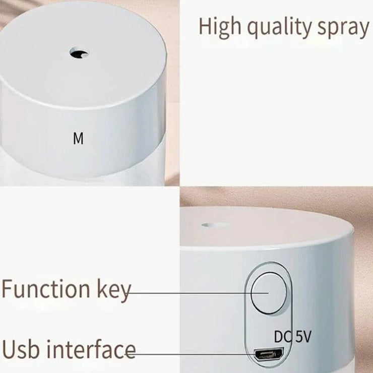 Air Humidifier Ultrasonic Mini Aromatherapy Diffuser Portable Sprayer USB Essential Oil Atomizer LED Lamp for Home Car