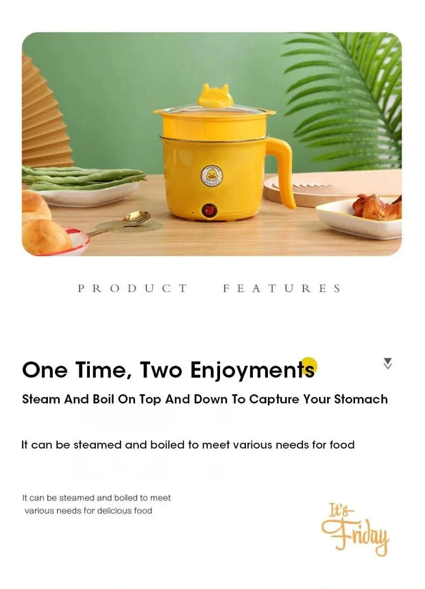 Home Mini Rice Cooker Multi Functional Baby Food Cooking Pot Hot Pot 1-3 Person Electric Cooker Home Kitchen Travel Dormitory