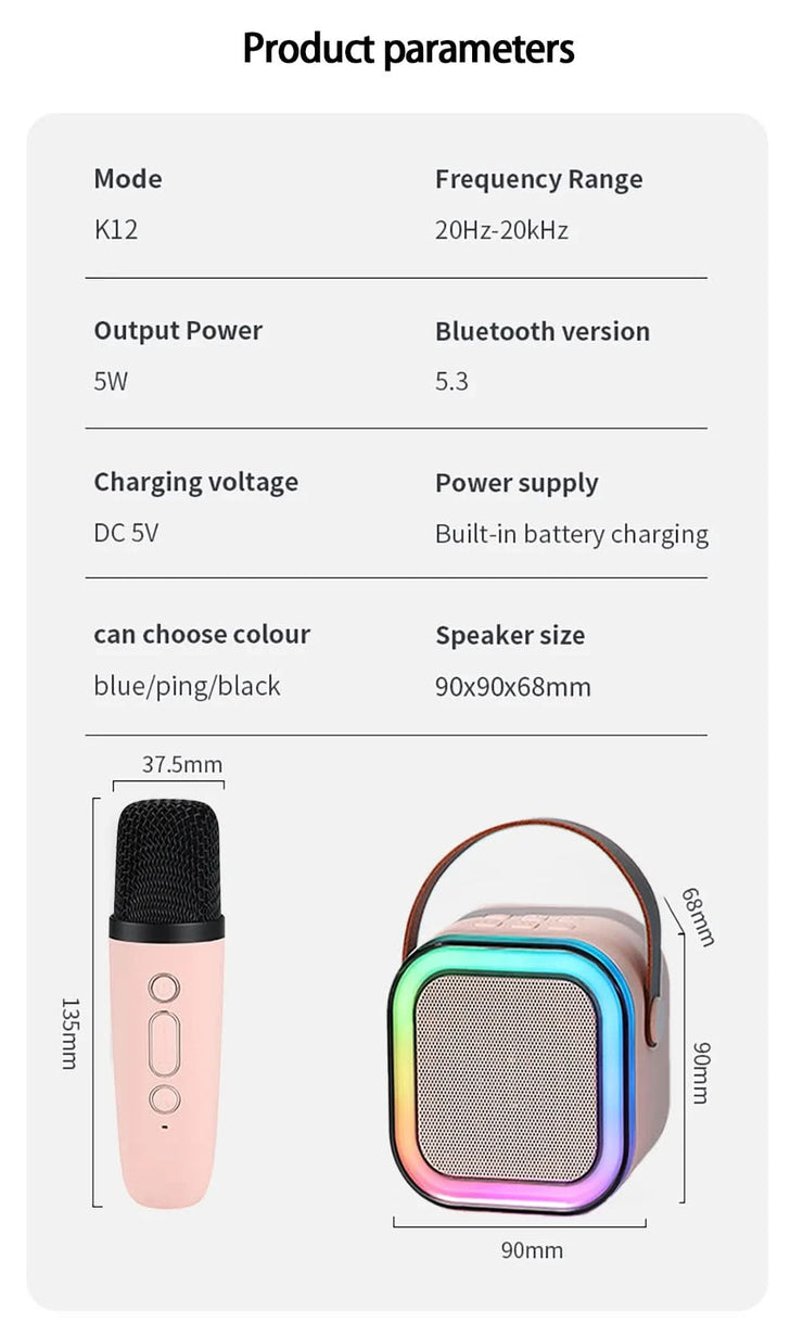 Wireless Professional Bluetooth Integrated  Microphones and Speaker for KTV  Microphone Portable Children's Audio Mike