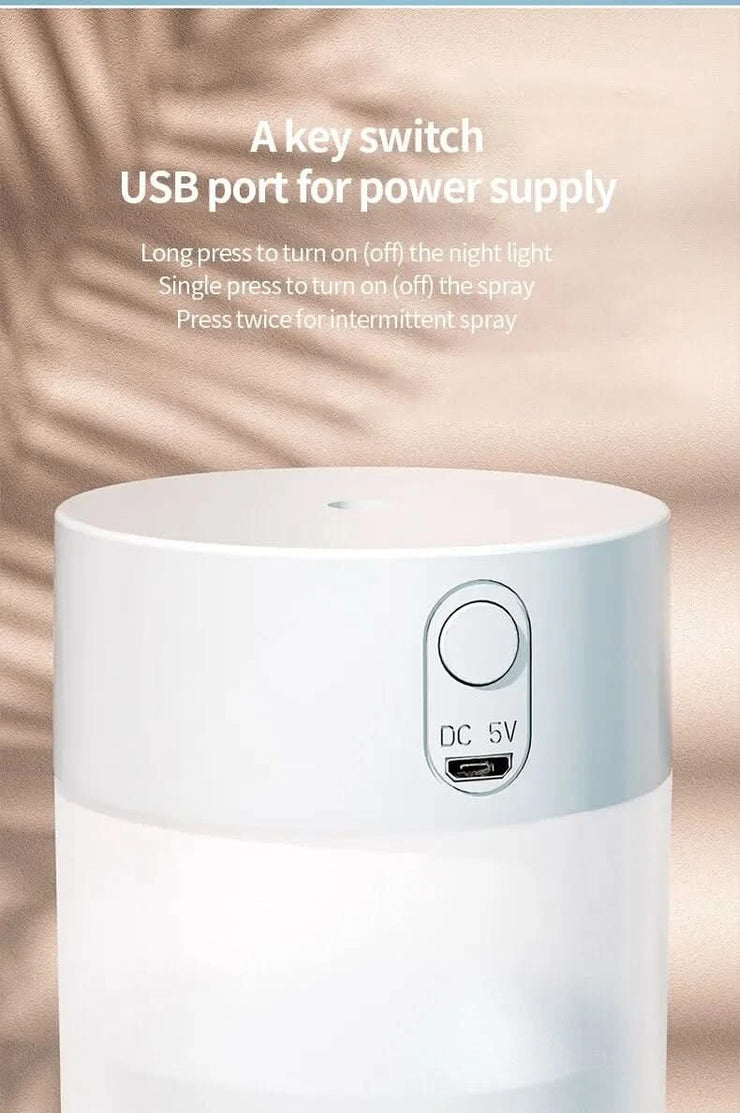 Air Humidifier Ultrasonic Mini Aromatherapy Diffuser Portable Sprayer USB Essential Oil Atomizer LED Lamp for Home Car