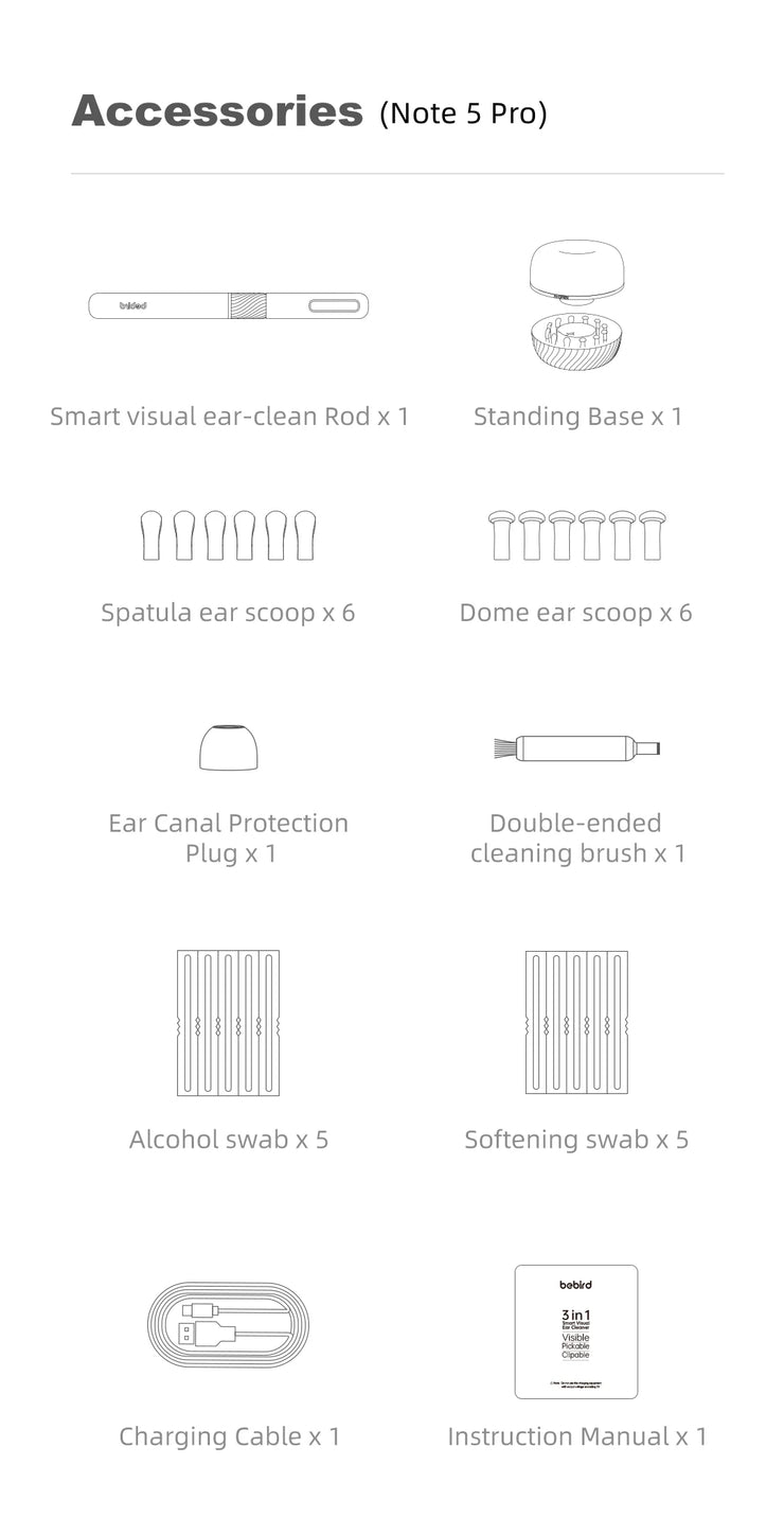 Bebird Note5 Pro Ear Cleaner Smart Visual Ear Wax Sticks Endoscope Tweezers Earpick Mini Camera Otoscope Personal Health Care