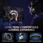 ONIKUMA Gaming Headphones with Flexible HD Mic RGB Light Surround Sound Over-Ear Wired Headset Gamer for PC Gaming Xbox