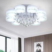 Multi-head crystal ceiling lamp modern living room luxury bedroom study chandelier LED smart restaurant interior decoration ligh