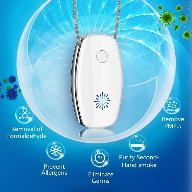 New Necklace Type Air Purifier Mini Portable Air Cleaner Eliminate Smog Formaldehyde USB Rechargeable Negative Lon Generator