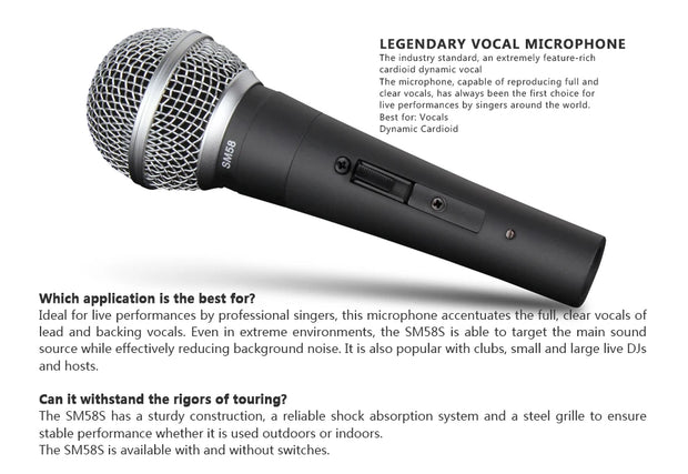 Metal SM58 cardioid Dynamic Microphone For Stage Singing Professional Wired Microphone for Shure Karaoke BBOX Recording Vocal