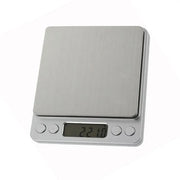 Pocket Case Digital Scale Electronic Weight Scales 3kg 0.1g / 500g 0.01g  Jewelry Scale Food Kitchen Balance Silver With 2 Tray