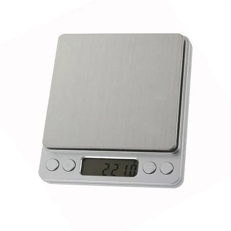 Pocket Case Digital Scale Electronic Weight Scales 3kg 0.1g / 500g 0.01g  Jewelry Scale Food Kitchen Balance Silver With 2 Tray