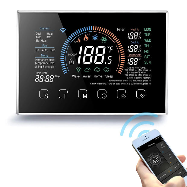 WiFi Smart Thermostat Temperature Controller Programmable Touch Control Mobile APP Voice Control Compatible with Alexa Home