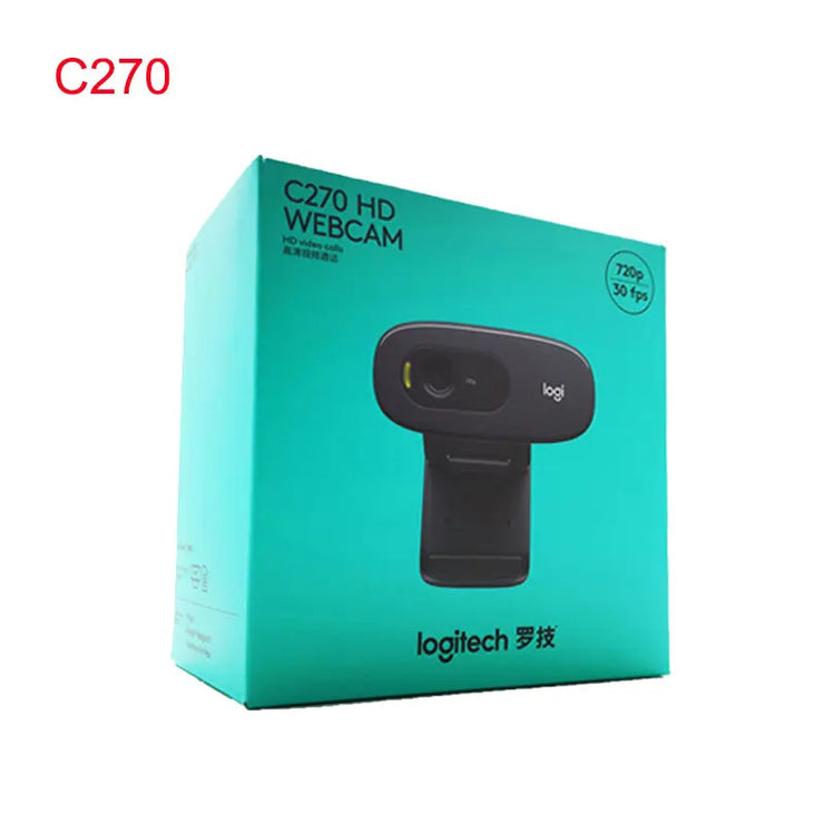 Logitech Original C270 Desktop Computer Notebook  C270i iptv Free Drive Online Course Webcam Video Chat Recording USB Camera HD