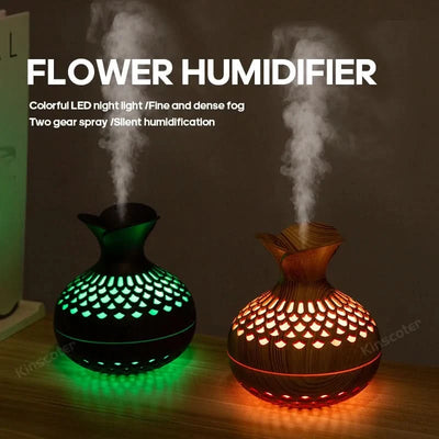 Wood Grain Humidifier 300ml USB Aroma Diffuser Atomizer USB Household Humidifier Hydrating Instrument Desktop Humidifier