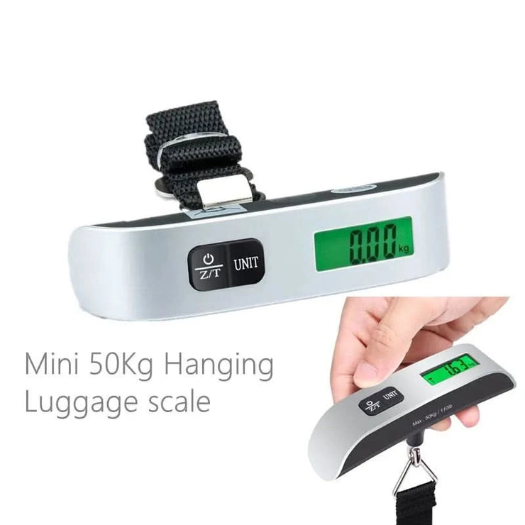 50kg Portable Hanging Scale Electronic Hand Luggage Scale Digital Display Suitcase 110lb Travel Baggage Bag Weighing Tools