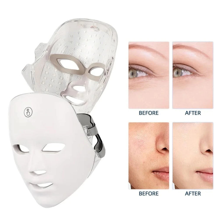 Wireless LED Face Mask Red Light Photon Therapy Anti-Aging Anti Wrinkle Acne Removal 7 Color Facial Mask Skin Care Beauty Device