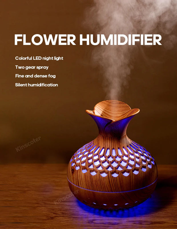 Wood Grain Humidifier 300ml USB Aroma Diffuser Atomizer USB Household Humidifier Hydrating Instrument Desktop Humidifier