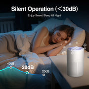 Air Purifier With H13 HEPA + Activated Carbon Filter Dual Purification for 20㎡ Rooms Blue Light for Pet Allergy Relief Air Clean